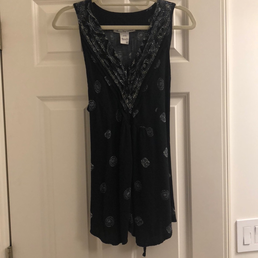 American Rag 1X Black Tank Top with Tie